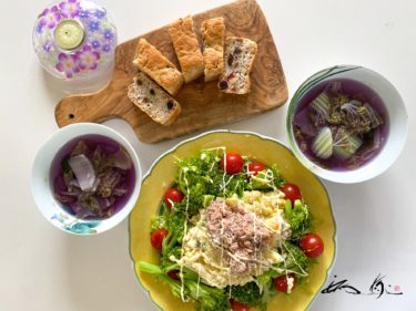 米粉パン ＆ 紫白菜スープ【No.64】noboikuクッキング