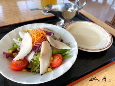 レストランつつじ＠びふか温泉（美深町）チョウザメ肉のハム・ひれ酒を味わう